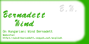 bernadett wind business card